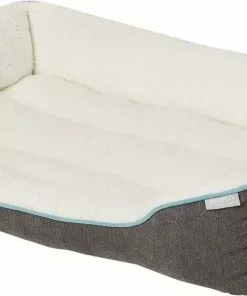 Frisco Sherpa Rectangular Bolster Dog Bed, Gray -Dog Cat Corner 129483 PT2. SY630 V1566334964