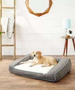 Frisco Plush Orthopedic Bolster Dog Bed w/Removable Cover