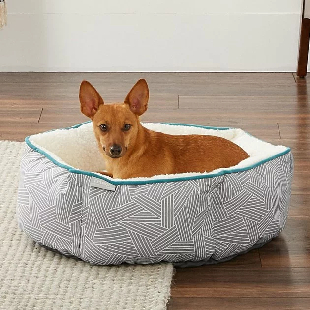 Frisco Sherpa Hexagon Bolster Cat & Dog Bed 3 Frisco Sherpa Hexagon Bolster Cat & Dog Bed
