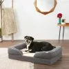 Frisco Plush Orthopedic Front Bolster Cat & Dog Bed w/Removable Cover -Dog Cat Corner 144861 MAIN. SY630 V1650094298