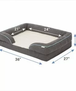 Frisco Plush Orthopedic Front Bolster Cat & Dog Bed w/Removable Cover -Dog Cat Corner 144861 PT1. SY630 V1650097934