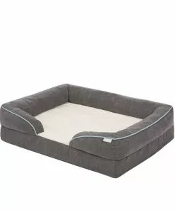 Frisco Plush Orthopedic Front Bolster Cat & Dog Bed w/Removable Cover -Dog Cat Corner 144861 PT2. SY630 V1650092512