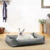 Frisco Rectangular Bolster Dog Bed w/Removable Cover, Dark Gray -Dog Cat Corner 144865 MAIN. SY630 V1566404860