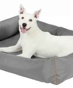 Frisco Rectangular Bolster Dog Bed w/Removable Cover, Dark Gray -Dog Cat Corner 144865 PT4. SY630 V1578443251