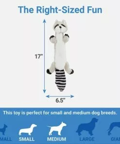 Frisco Skinny Plush Squeaking Raccoon Dog Toy -Dog Cat Corner 147045 PT2. SY630 V1539205484