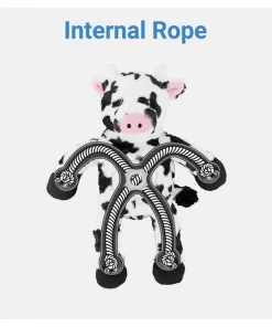 Frisco Plush with Inside Rope Squeaking Cow Dog Toy -Dog Cat Corner 147063 PT2. SY630 V1542751621