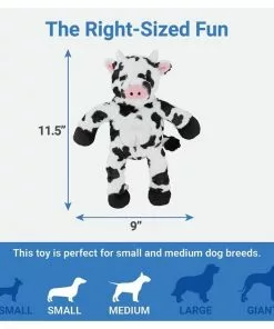 Frisco Plush with Inside Rope Squeaking Cow Dog Toy -Dog Cat Corner 147063 PT3. SY630 V1542751616