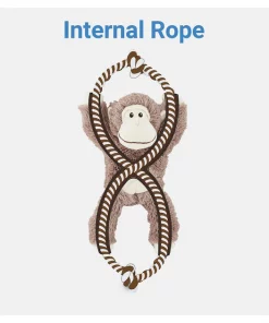 Frisco Plush with Rope Squeaking Monkey Dog Toy -Dog Cat Corner 147067 PT2. SY630 V1542751624