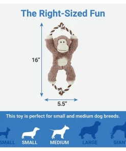 Frisco Plush with Rope Squeaking Monkey Dog Toy -Dog Cat Corner 147067 PT3. SY630 V1542751619