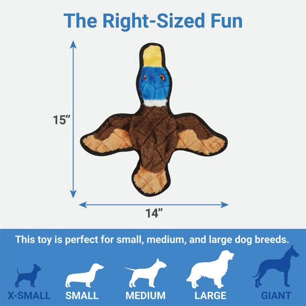 Frisco Flat Plush Squeaking Duck Dog Toy 4 Frisco Flat Plush Squeaking Duck Dog Toy - Image 2