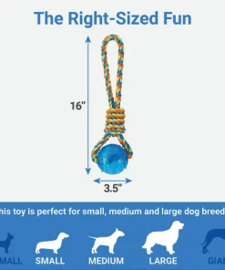 Frisco Rope with Squeaking Ball Dog Toy -Dog Cat Corner 147098 PT3. SY630 V1539366432