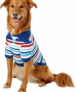 Frisco Striped Dog & Cat Polo Shirt, Red & Blue -Dog Cat Corner 153589 PT2. SY630 V1624902457
