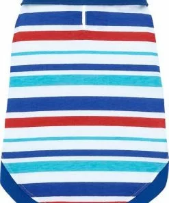 Frisco Striped Dog & Cat Polo Shirt, Red & Blue -Dog Cat Corner 153589 PT3. SY630 V1624902452