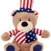 X-Frisco Plush Squeaking American Flag Bear Dog Toy, 2020