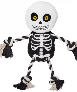 Frisco Halloween Skeleton Plush with Rope Squeaky Dog Toy
