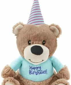 Frisco Plush Birthday Bear with Striped Hat Dog Toy