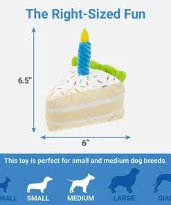 Frisco Plush Birthday Cake Slice with Squeaker Dog Toy -Dog Cat Corner 162906 PT1. SY630 V1568207221
