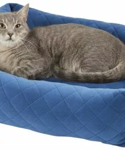 Frisco Velvet Rectangular Bolster Cat & Dog Bed -Dog Cat Corner 165322 PT4. SY630 V1578443067