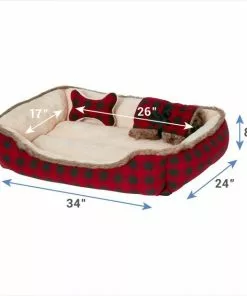 Frisco Buffalo Check Cuddler Pet Bed & Gift Set 10 Frisco Buffalo Check Cuddler Pet Bed & Gift Set -Dog Cat Corner 165333 PT2. SY630 V1578440339