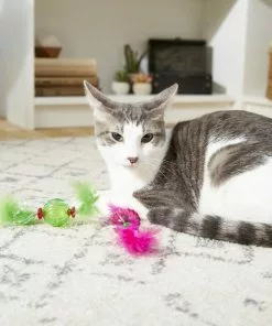 Frisco Paw & Play Feather Ball Cat Toy -Dog Cat Corner 166378 PT2. SY630 V1573665199