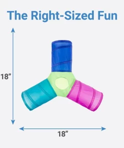 Frisco Peek-a-Boo Cat Chute Cat Toy, Colorful Tri-Tunnel -Dog Cat Corner 166382 PT1. SY630 V1599244634