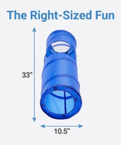 Frisco Peek-a-Boo Cat Chute Cat Toy, Blue Tunnel -Dog Cat Corner 166385 PT1. SY630 V1599243065