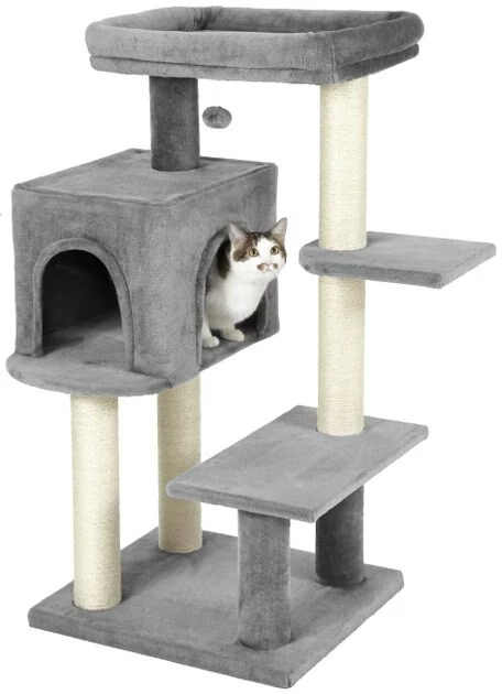 Frisco 48-in Heavy Duty Faux Fur Cat Tree & Condo 5 Frisco 48-in Heavy Duty Faux Fur Cat Tree & Condo - Image 3