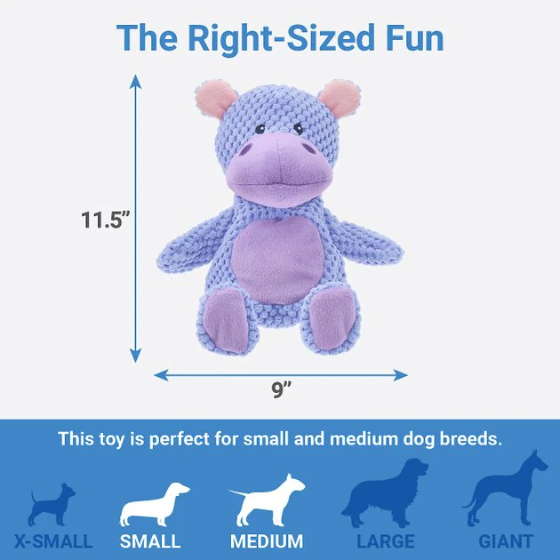 Frisco Textured Plush Squeaking Hippo Dog Toy 4 Frisco Textured Plush Squeaking Hippo Dog Toy - Image 2