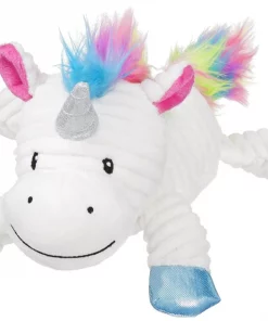 Frisco Corduroy Plush Squeaking Unicorn Dog Toy