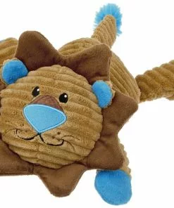 Frisco Corduroy Plush Squeaking Lion Dog Toy