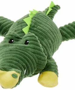 Frisco Corduroy Plush Squeaking Alligator Dog Toy