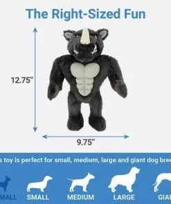 Frisco Muscle Plush Squeaking Rhino Dog Toy 6 Frisco Muscle Plush Squeaking Rhino Dog Toy -Dog Cat Corner 174719 PT1. SY630 V1574719139