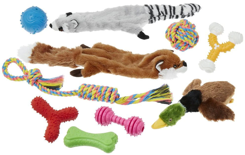 Frisco Rope, Plush, & TPR Bundle Dog Toy, 10-Pack 3 Frisco Rope, Plush, & TPR Bundle Dog Toy, 10-Pack
