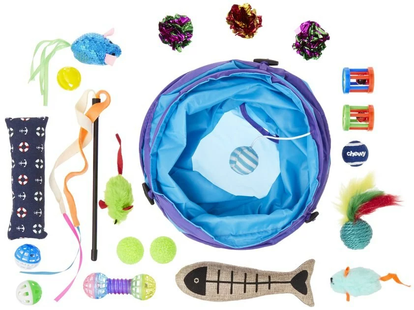 Frisco Plush, Teaser, Ball & Tri-Tunnel Variety Pack Cat Toy with Catnip, 20 count 4 Frisco Plush, Teaser, Ball & Tri-Tunnel Variety Pack Cat Toy with Catnip, 20 count - Image 2