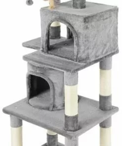 Frisco 61-in Faux Fur Cat Tree & Condo -Dog Cat Corner 180395 PT5. SY630 V1584453434