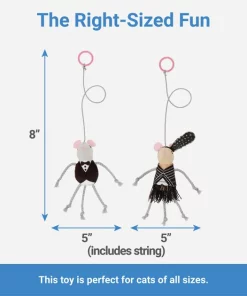 Frisco Dapper & Flapper Bouncy Mouse Cat Toy, 2 pack -Dog Cat Corner 183251 PT1. SY630 V1576181970