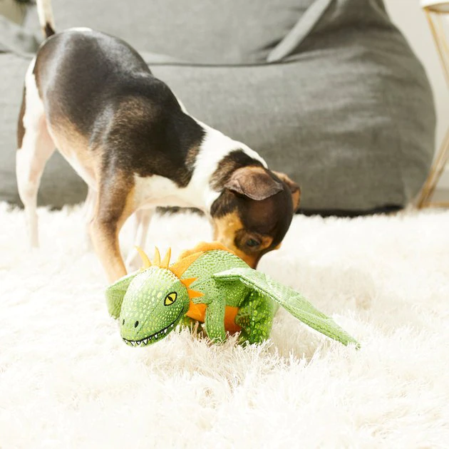 Frisco Mythical Mates Greenwing the Green Dragon Plush Squeaking Dog Toy 5 Frisco Mythical Mates Greenwing the Green Dragon Plush Squeaking Dog Toy - Image 3