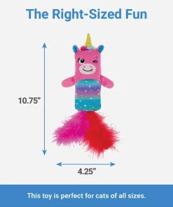 Frisco Mythical Mates Pink Unicorn Crinkle Kicker Cat Toy with Catnip -Dog Cat Corner 208273 PT1. SY630 V1587474447