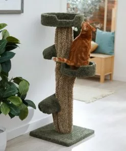 Frisco 49-in Tree-Shaped Real Carpet Wooden Cat Tree