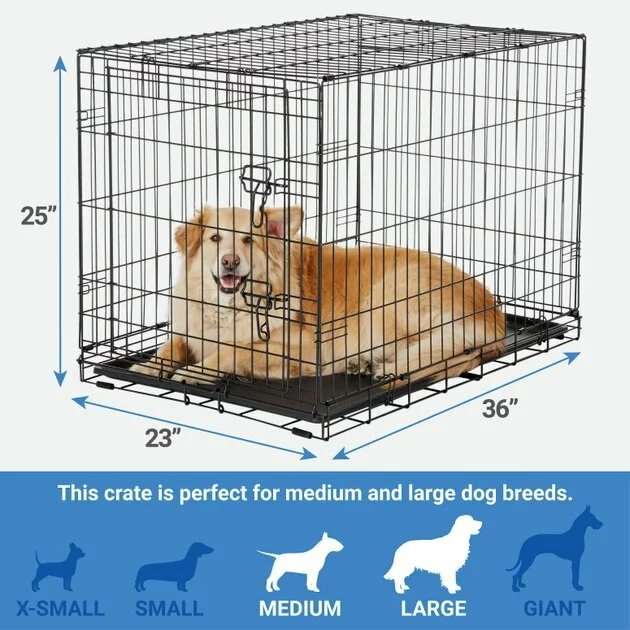 Frisco Fold & Carry Single Door Collapsible Wire Dog Crate & Mat Kit 4 Frisco Fold & Carry Single Door Collapsible Wire Dog Crate & Mat Kit - Image 2