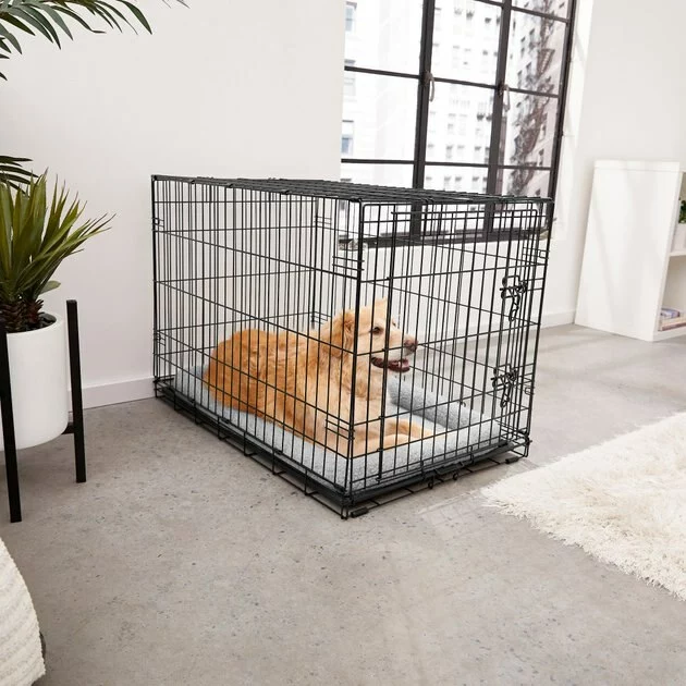 Frisco Fold & Carry Single Door Collapsible Wire Dog Crate & Mat Kit 10 Frisco Fold & Carry Single Door Collapsible Wire Dog Crate & Mat Kit - Image 8
