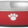 Frisco Heavy Duty Non-Skid Saucer Cat Bowl, Red Paw -Dog Cat Corner 213423 MAIN. SY630 V1598449862