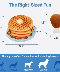 Frisco Hide & Seek Plush Chicken & Waffle Puzzle Dog Toy -Dog Cat Corner 213798 PT1. SY630 V1597156268
