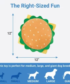 Frisco Burger Plush Squeaky Dog Toy -Dog Cat Corner 213824 PT2. SY630 V1597156556