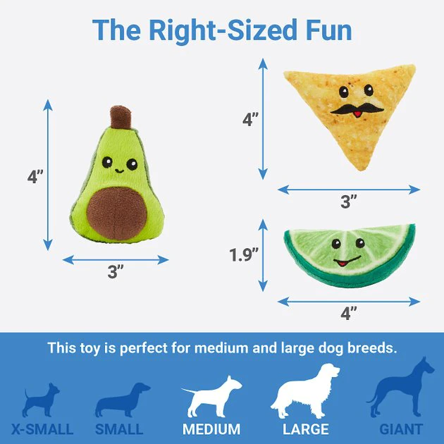 Frisco Hide & Seek Plush Guacamole Dog Toy Refills, 3-pack 4 Frisco Hide & Seek Plush Guacamole Dog Toy Refills, 3-pack - Image 2