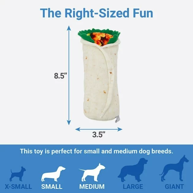 Frisco Plush Burrito Dog Toy 4 Frisco Plush Burrito Dog Toy - Image 2