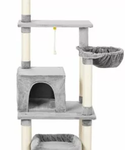 Frisco 66-in Cat Tree with Bed, Condo, Lounge Basket & Top Perch -Dog Cat Corner 214380 PT2. SY630 V1589894166