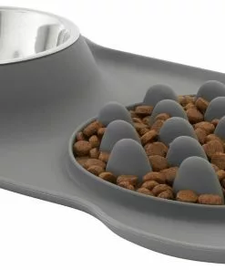 Frisco Silicone Slow Feeder Mat with Stainless Steel Bowl, 1.75 Cups -Dog Cat Corner 215983 PT2. SY630 V1591020078