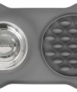 Frisco Silicone Slow Feeder Mat with Stainless Steel Bowl, 1.75 Cups -Dog Cat Corner 215983 PT3. SY630 V1591020073