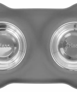 Frisco Double Stainless Steel Pet Bowl with Silicone Mat -Dog Cat Corner 215988 PT3. SY630 V1591020077
